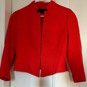 Zara Basic Coral Orange Short Structured Blazer